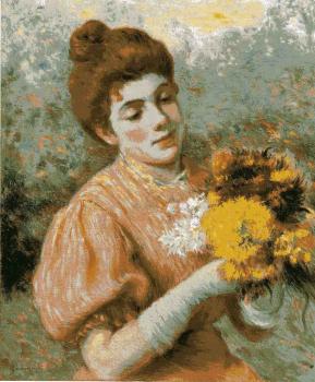 Federico Zandomeneghi : Woman with bouquet
